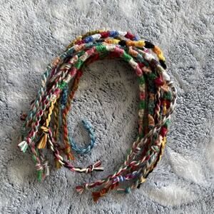 Lot of 10 handmade woven bracelets gift colorful tie closure delicate random lot
